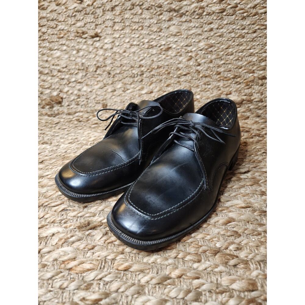 Town Craft JC Penny Men's Size 6 US Black Leather Loafers Lace Up Shoes